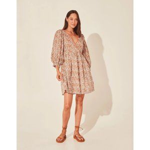 Daughters of India Binita apricot mini dress